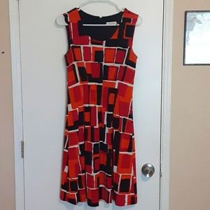 Calvin Klein at knee abstract art dress